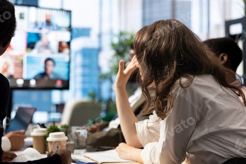 Preview: Marketing team analyzing big data insights on online videoconference