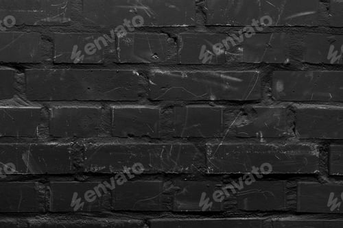 Preview: Brick wall painted in black color