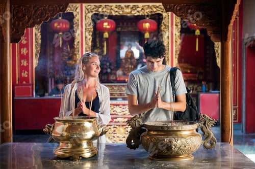 Preview: Couple Ceremony Respect Praying Temple Concept