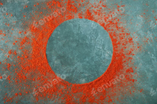 Preview: Round frame made of red paprika powder