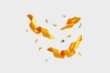 Preview: 3D Golden Ribbon Confetti