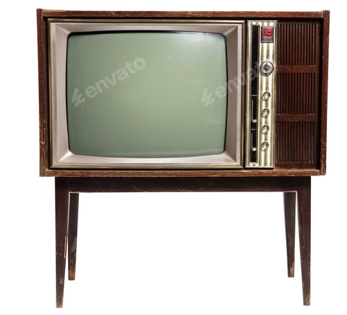 Preview: Retro old television isolated on white background.