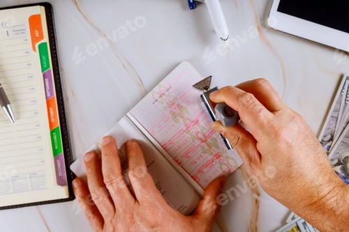 Preview: Stamps in passport immigration service control passport stamps with various countries