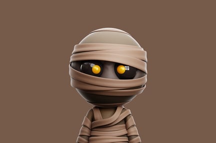 Preview: Cartoon mummy wrapped in beige bandages