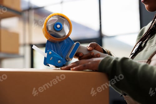 Preview: Stockroom employee preparing clients orders