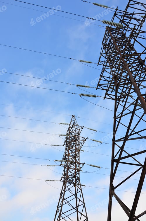 Preview: High Voltage Electric Tower. Electricity transmission pylon