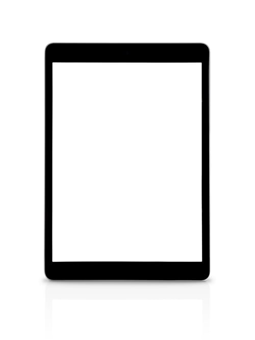 Preview: Modern digital tablet with blank screen on white isolated background with clipping path