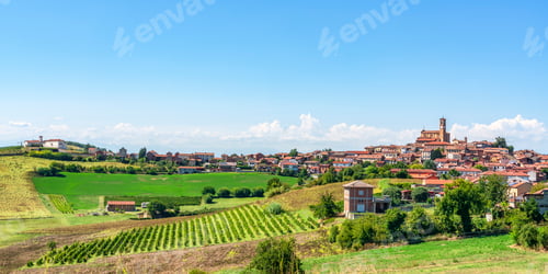 Preview: Grana Monferrato Village and Vineyards Landscape, Piedmont, Italy