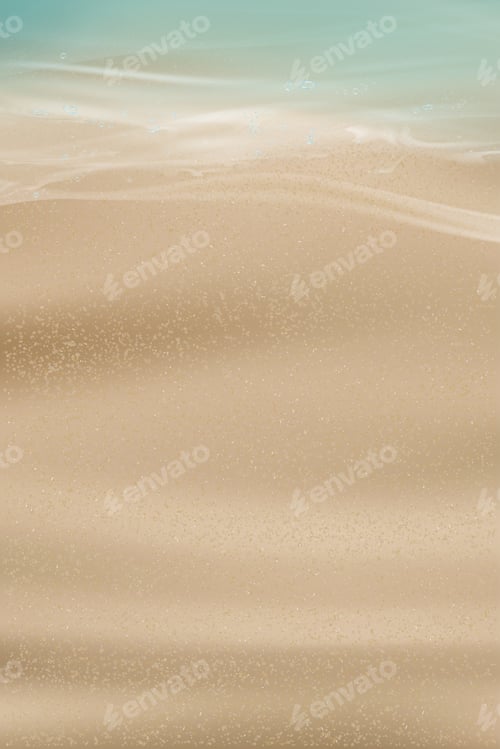 Preview: Sand with Blue ocean with soft wave form Background.Horizon Sand Beach Texture Waves for Summer