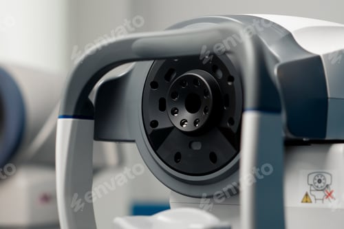 Preview: close-up in an ophthalmology clinic a machine for checking the focal length of the eyes