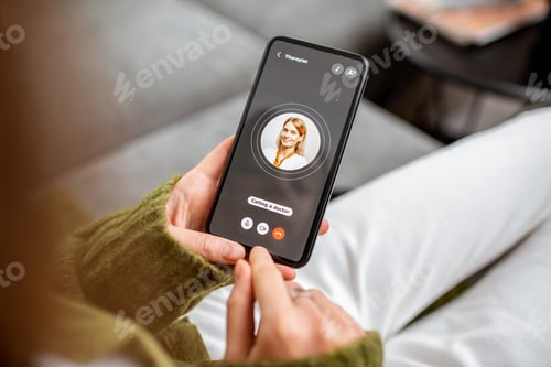 Preview: Woman calling a doctor from home. Online medicine concept