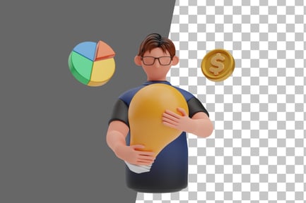 Preview: Businessman Have Creative Idea 3D Illustration