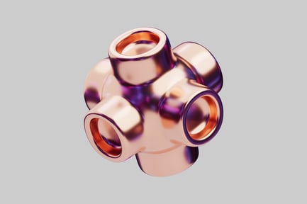 Visualização: Elemento conector de tubo de ouro rosa