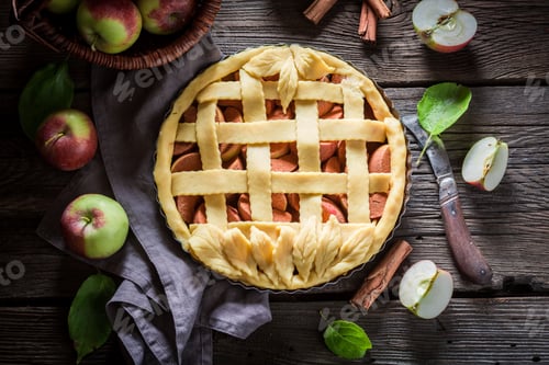 Preview: Sweet tart with apples made of fresh ingredients