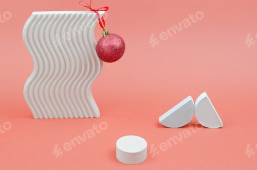Preview: Empty showcase for product advertising. Round podium for the presentation of products and cosmetics