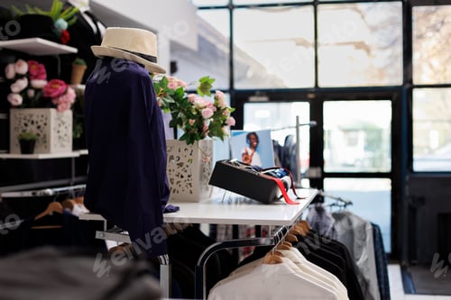Preview: Empty clothing store with formal wear