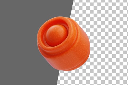 Preview: Plastic Resin Abstract Orange Floral Orb 3D Icon