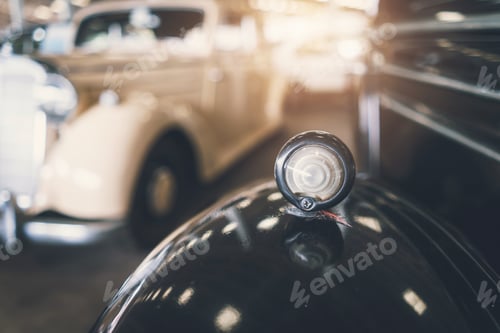Preview: Close up of headlight Retro classic car