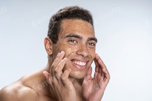 Preview: Young man cheering about his soft skin
