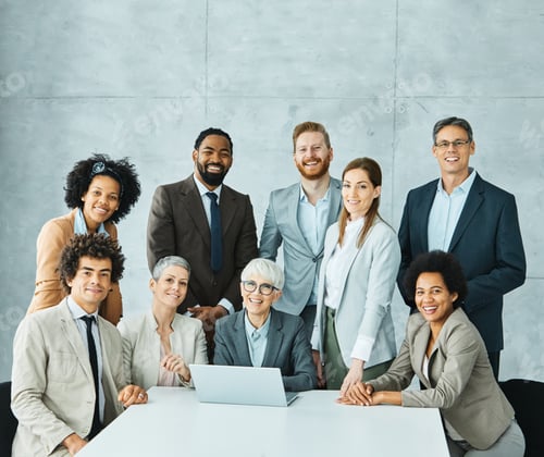 Preview: young business people meeting office portrait diversity teamwork group success corporate senior