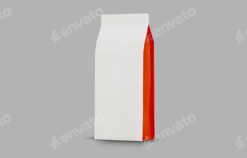 Preview: Blank coffee bag mockup isolated in a removable backgroud, concept for design