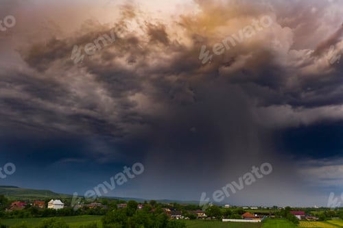 Preview: Summer storm over the fields.