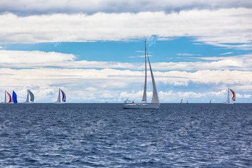 Preview: Yacht Regatta at the Adriatic Sea in windy weather