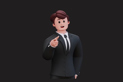 Preview: Man in tuxedo gesturing rightward