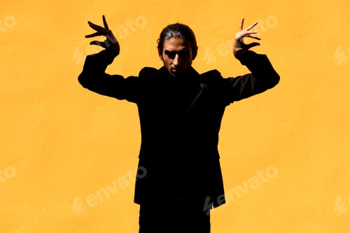 Preview: Hispanic flamenco dancer in black suit