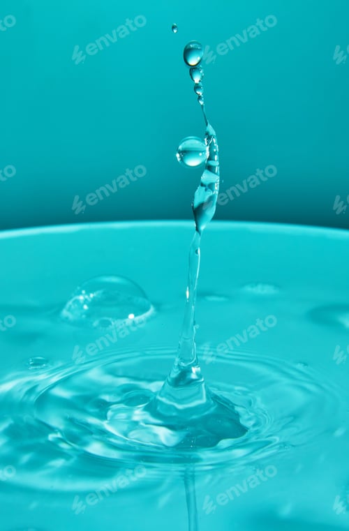 Preview: Abstract background of splash of color water, collision of colored drops, the concept