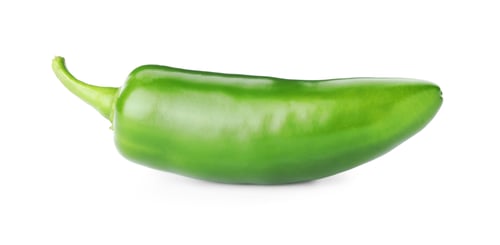 Preview: One whole green jalapeno pepper isolated on white