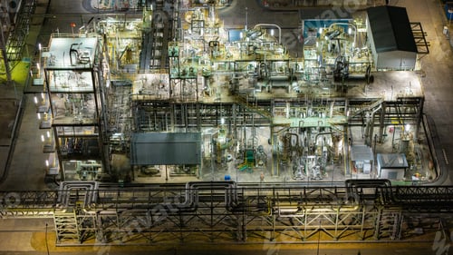 Preview: Illuminated Industrial Refinery at Night
