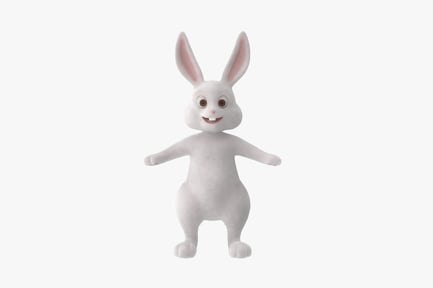 Preview: Cartoon Fluffy Bunny Figure, Rigged