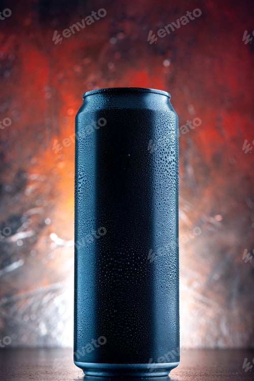 Preview: front view energy drink in can on dark background drink alcohol photo darkness