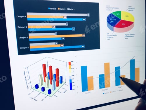 Preview: Analysis data graph and charts on screen