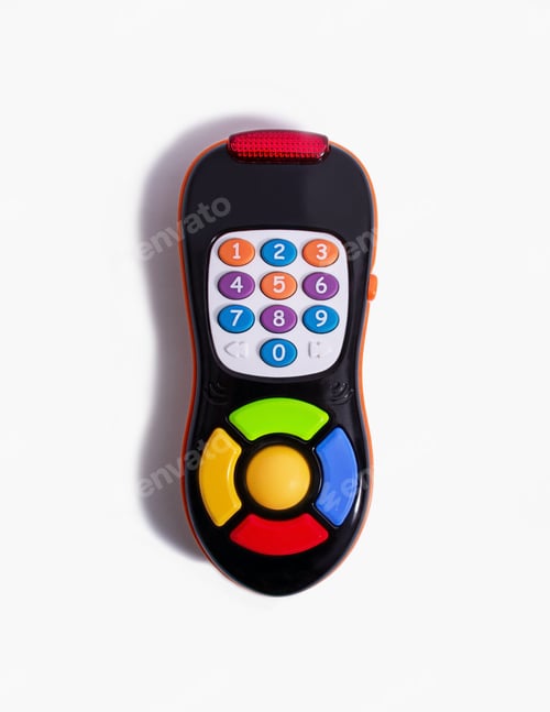 Preview: Children's musical phone on a white background. Educational children's toy. Children's musical toy.