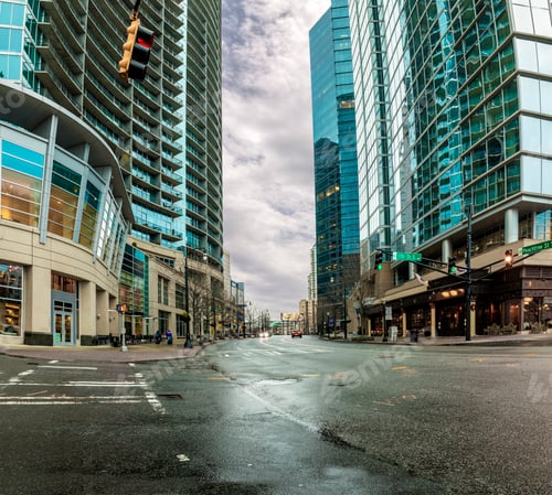 Preview: Modern city scene from street level