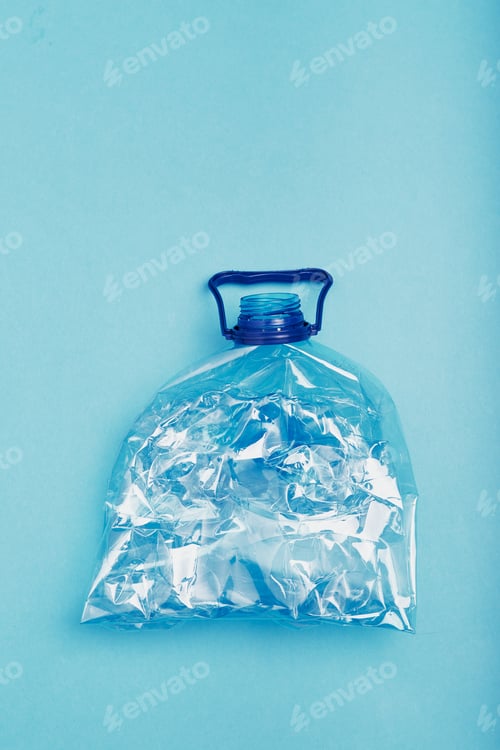 Preview: Plastic waste. Squashed bottles for recycling. Background. Too many plastic waste. Pollution
