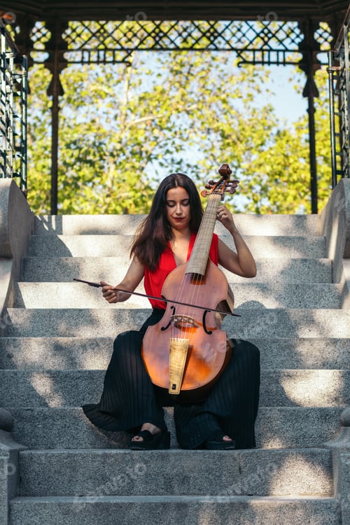 Preview: Woman musician playing cello