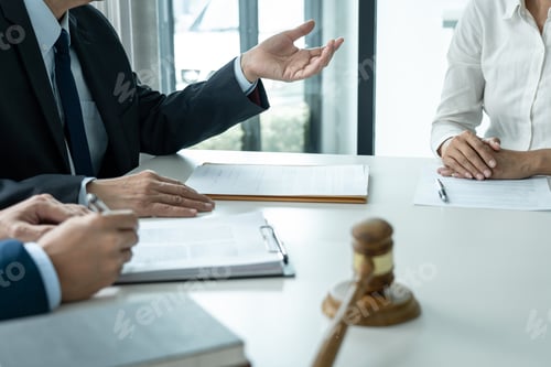 Preview: Businesspeople and Male lawyer consult and conference having team meeting with the client