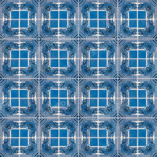 Blue and White Tile Design Background Texture