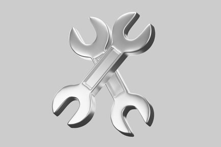Preview: Crossed silver wrenches tool set