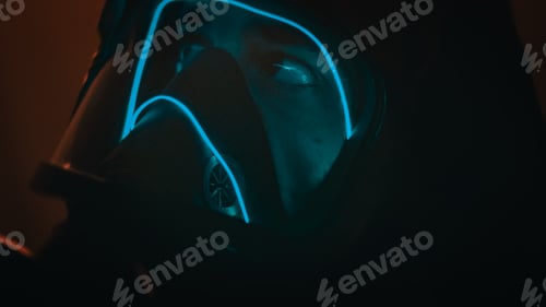 Preview: close-up of man in nuclear decontamination zone