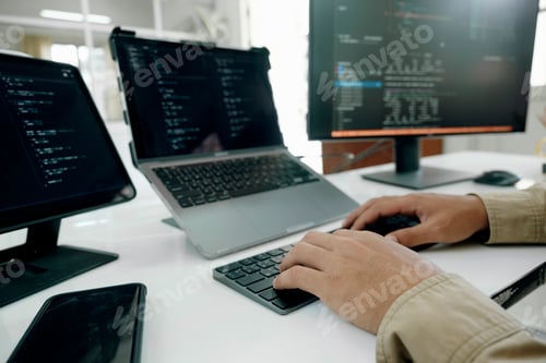 Preview: Computer programmer developing software application