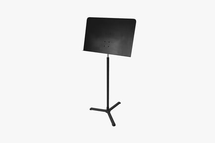 Preview: Adjustable four-legged music stand with blank sheet music