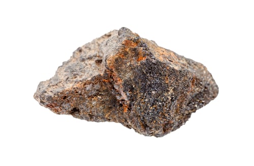 Preview: unpolished psilomelane rock isolated on white