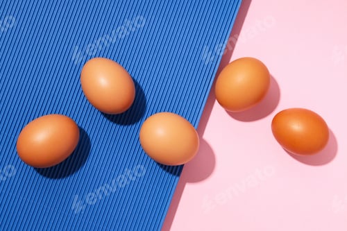 Preview: Ingredient for cooking dishes- eggs, top view