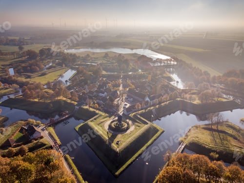 Preview: Aerial view of Fortification village of Bourtange