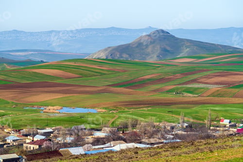 Preview: Wide angle landscape of farm fields
