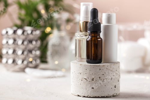 Preview: A tubes of face and body care cosmetics. Beauty and cosmetic concept. Copy space